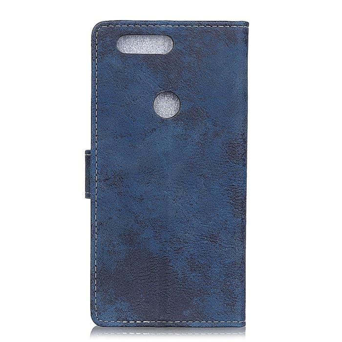 Coque Honor View 20 Folio Bleu Retro Housse Pochette a Rabat Etui en cuir pour Huawei Honor View 20 6.4 pouces Cdiscount Telephonie