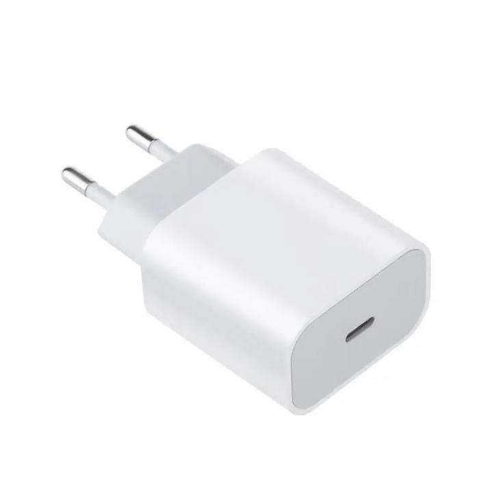 Chargeur iPhone Apple 11/12/13 Usb-c Adaptateur secteur 20w + 2m Câble de  données Eu Plug A