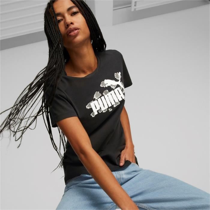 T shirt PUMA Ess Animal Noir Femme Adulte Noir Cdiscount Pr t