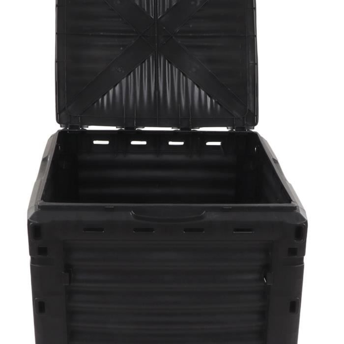 Composteur de jardin de 300 L, bac à compost de grande capacité de 80 gallons, baril de compost de déchets alimentaires surdimensionné, engrais organique fait maison, assemblage facile, noir (noir Composteur de jardin de 300 L, bac à compost de grande capacité de 80 gallons, baril de compost de déchets alimentaires surdimensionné, engrais organique fait maison, assemblage facile, noir (noir