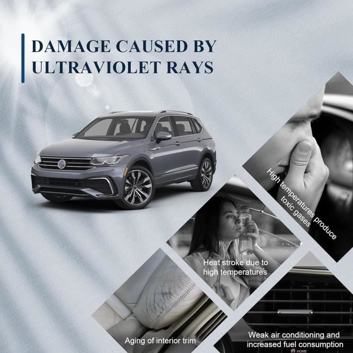 CAR SHADES Set Pare-Soleil Portes Arrières Volkswagen Tiguan II 2016- (excl. Allspace) - 2 Pièces Noir