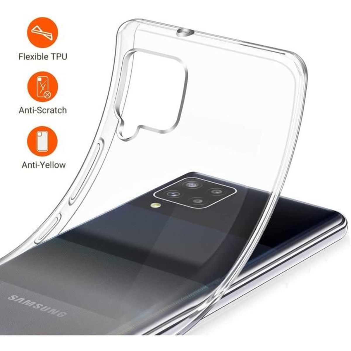 CoverKingz Housse téléphone Portable pour Samsung Galaxy A22 5G Couleur carbone Noir Coque de protection souple en silicone pour Galaxy A22 5G