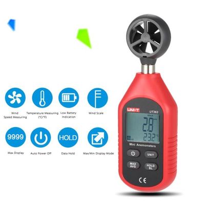 UNI-T UT363-BT MINI Anémomètre température mètres transfert Mesure LCD ● H