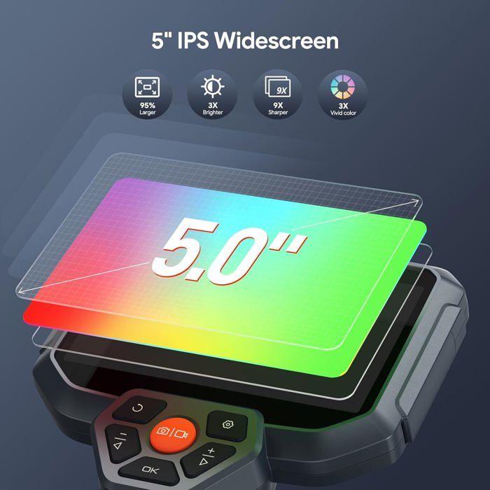 Camera Endoscopique, 4,3 Pouces 1080P Caméra D'inspection Endoscope