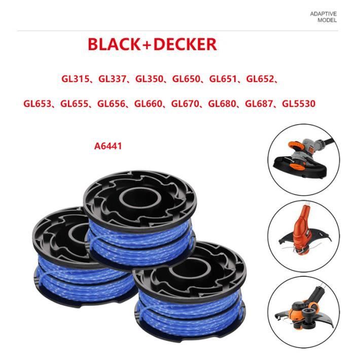 Bobine De Rechange BLACK+DECKER A6441 Pour Tondeuses à Gazon