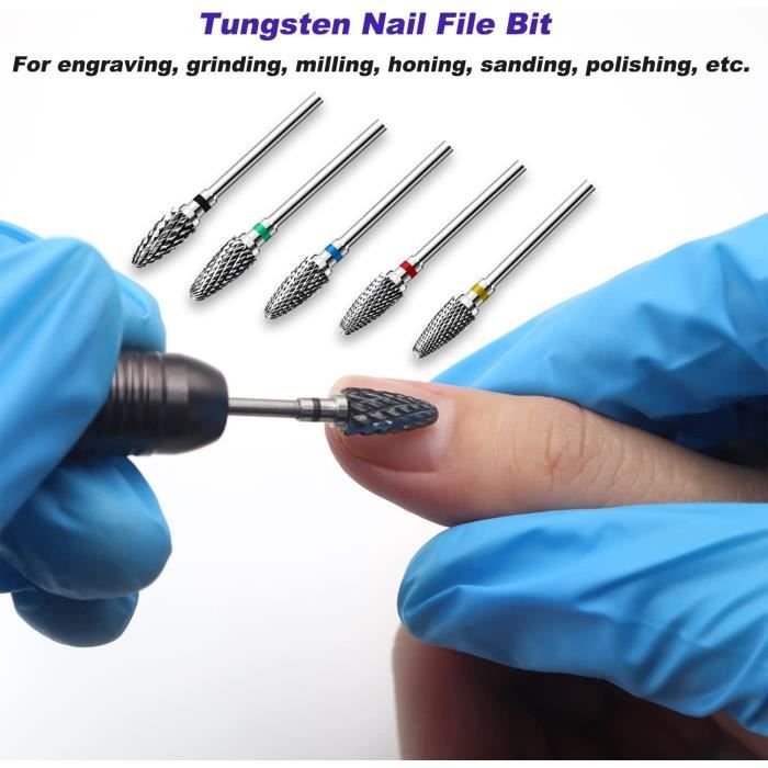 JCMaster Embout Ponceuse Ongles Tungstène 2,35mm, Dents