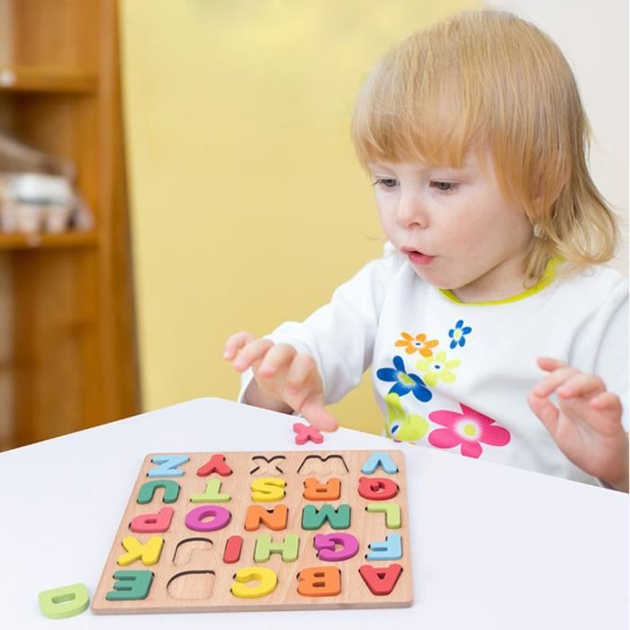 WT582 - Puzzle En Bois Montessori Pour Enfants Alphabet 3d Forme De ...