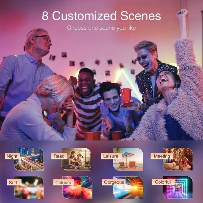 4 Ampoules Intelligentes WIFIBluetooth, Ampoule Connectée RGB