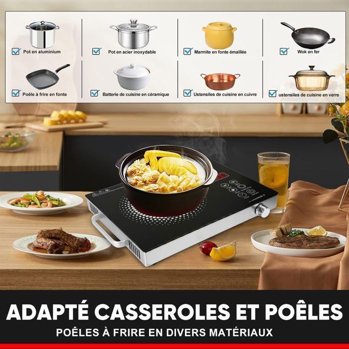 Plaque de cuisson vitro-céramique 3 feux