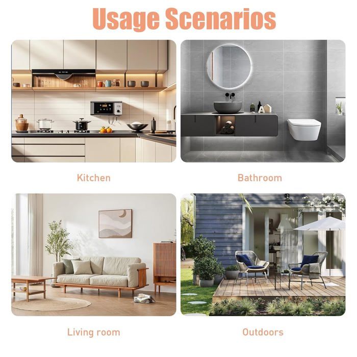 Type 86 Réversible Cache Prise Murale éTanche, 3 Cellule Cache Prise Murale, Mince Et Auto-Adhésif Cache Interrupteur Mural Pour La Cuisine, La Salle De Bain Et L'Extérieur (Noir Transparent