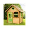 Maisonnette en bois pour enfant AXI Julia - FSC - Marron & vert - 118x120x175cm-0