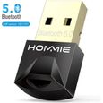 Hommie Mini Usb Bluetooth 5.0 Dongle USB pour Souris/Clavier/Imprimant, Adaptateur Compatible avec Windows 10/8.1/8/7 (32/64 Bits)-0