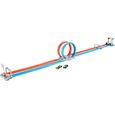 Piste Hot Wheels Action de lancement Double Loopings 213 cm orange/bleu - Jouet pour enfant de 4 ans et plus-0