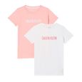 Lot x2 T-shirts Rose/Blanc Fille Calvin Klein Intense Power-0