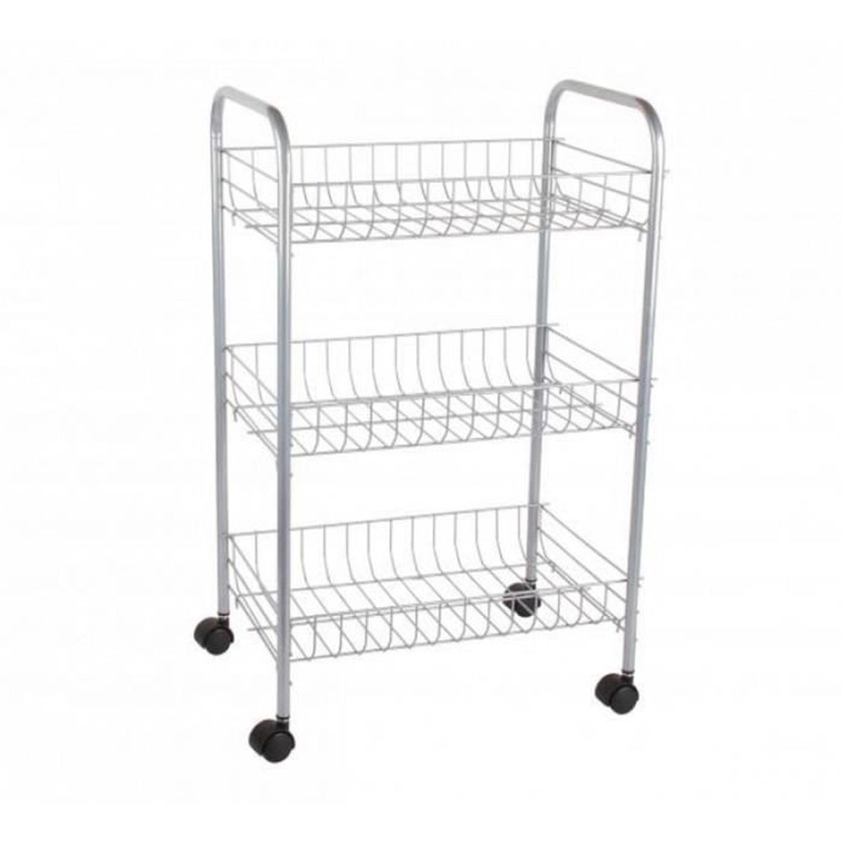 Resserre A Legumes Metal 3 Paniers Desserte Cuisine 3 Niveaux