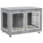 Cage pour chien - PawHut - 90x58x65cm - Panneaux de particules - gris