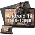 OUZRS Tablette - 12 Pouces - Android 14 GMS - 16 Go RAM - 128 Go ROM/TF 1 To - WiFi 6