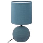 ATMOSPHERA CRÉATEUR D'INTÉRIEUR Lampe céramique "Timéo" bleu strié H25cm - Atmosphera createur d'interieur