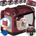 CADOCA® Cage de transport XXL Rouge pour animaux chien chat rongeur Respirant Pliable Sac de transport Matelas douillet
