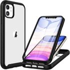 CHICHENG Coque iPhone 11 antichoc 360 degrés avec protection d'écran intégrée robuste double face pare chocs transparent anti jauR2
