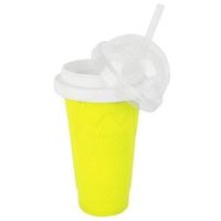 Coupe en silicone Tasse en silicone 400 ml réutilisable Portable Double couche Squeeze Freeze Smoothie Cup DrinkwareJaune