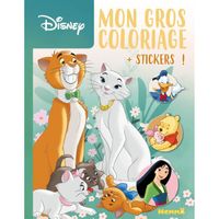 Hemma - Disney - Mon gros coloriage + stickers  - Livre de coloriage avec stickers - Dès 4 ans - Collectif 273x214