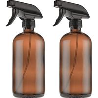 2 bouteilles de vaporisateur en verre ambré de 455 ml - rechargeables avec pulvérisateurs à gâchette, capuchon et étiquettes