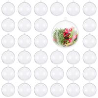 48 Boules de Noël Transparentes à Remplir & Décorer (6cm) - TWIDDLERS - Ornement de Sapin à Personnalisé - Déco DIY pour Noël