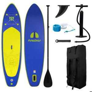 Paddleboard Gonflable Bleu - Ensemble Complet - Pour L'eau Et Les Loisirs