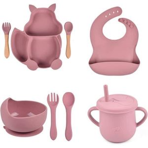 Set Vaisselle Bebe Coffret Repas Bébé Personnalisable - Assiette Ventouse, Bavoirs Silicone, Couverts Cadeau Naissance Pratique