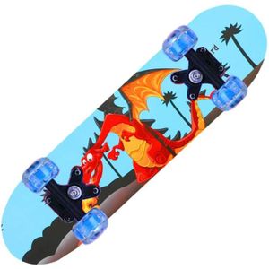 CYYMY Mini Skateboard Complet Antid/érapant L/éger et Transportable D/ébutants Double Kick Trick Deck /érable pour Enfant 60cm,01