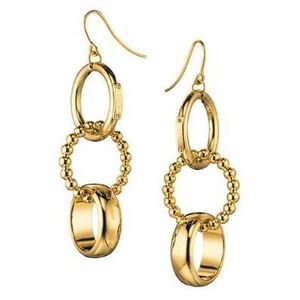 Boucles D'oreilles Pendantes Femme Dorées, Cristaux Clairs Strass élégants UX77 - Neuves