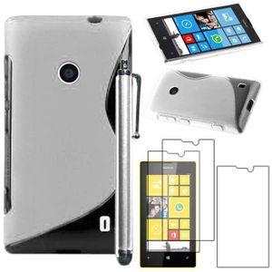 Coque Silicone S Line Noir Transparent Pour Nokia Lumia 520, 530, 1320 - Protection Souple Et élégante