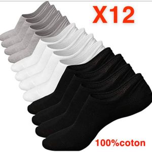Socquettes Courtes Respirantes en Coton avec Silicone Antidérapant Ueither Chaussettes Basses Invisibles pour Homme