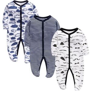 COMBINAISON Pyjama pour Bébé Lot de 3 Combinaison en Coton Garçon Fille Grenouillères Manche Longues 6-9 Mois,Rose,6-9 mois