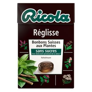 SUCRE & ÉDULCORANT LOT DE 5 - RICOLA Bonbons Réglisse   Sans Sucres -