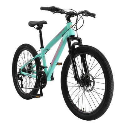 BIKESTAR VTT 24 Pouces de 8 ans 21 vitesses Shimano avec frein a disque Hardtail Menthe Cdiscount Sport