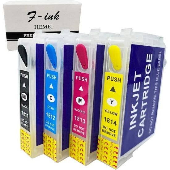 10 Cartouches Encre Noire T1811 Compatibles EPSON Expression Home - 17ml, 470 Pages, Haute Qualité