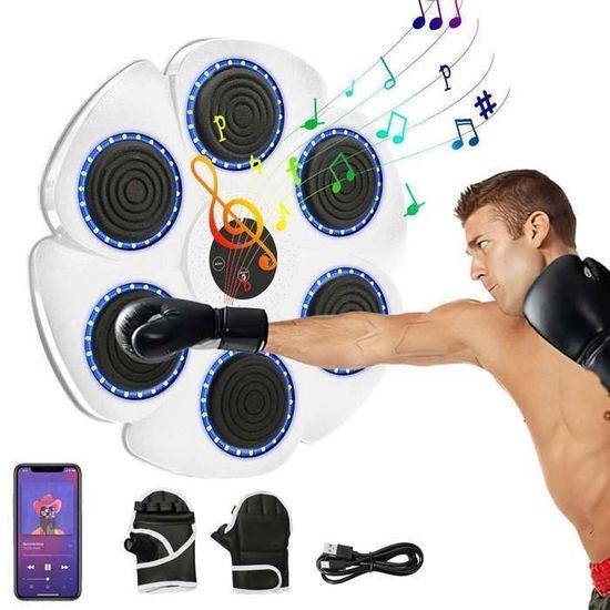 Machine De Boxe Musicale LED – 9 Modes, Bluetooth, 2 Paires De Gants, Pour Adultes Et Enfants