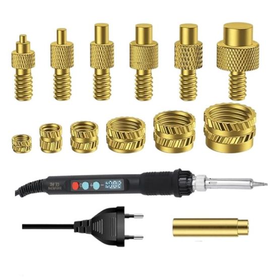 Kit Fer à Souder 80W Réglable Avec 130 Inserts Filetés M2 à M8 Et 8 Pointes