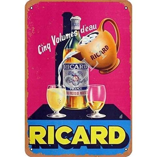 Ricard Cinq Volumes D Eau Retro Empecher L Eblouissement Classique Elegant Amusant Art Mode Metal Decoration 30x40cm 8069 Cdiscount Maison