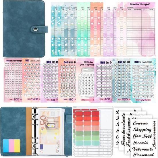Mayan-B, Classeur A6 enveloppe, 12 feuille budgets, Pochettes