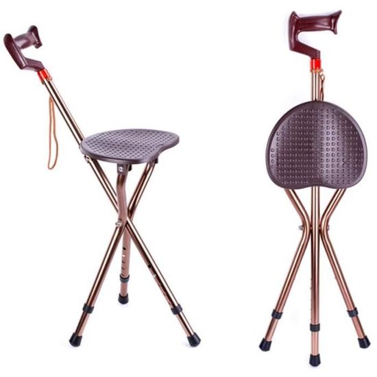 Bâton-siège ODM SP-0030 Réglable – Siège écharpe Cuir Noir Pour Chasse/tir, Neuf