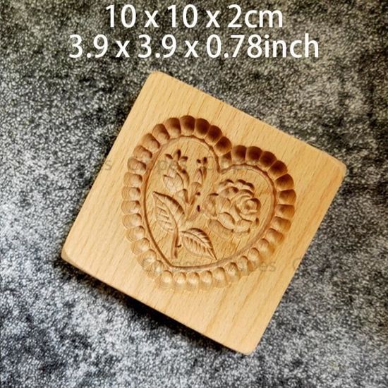 Moule à Biscuits En Bois Sculpté Citrouille 10x8 Cm - Emporte-pièce 3D Naturel