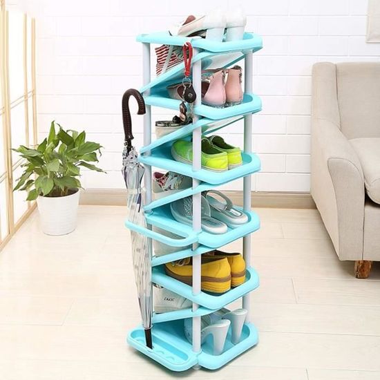 Organisateur De Chaussures Vertical 2 Pièces - Étagère Plastique à Compartiments Pour Entrée/Gain De Place - 2
