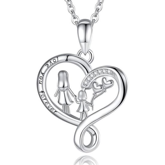 Gkmamrg Cadeau Maman - Cadeau fete des Meres - Argent Sterling 925 Pendentif D'amour pour Maman Colliers Cadeaux Gkmamrg Cadeau Maman - Cadeau fete des Meres - Argent Sterling 925 Pendentif D'amour pour Maman Colliers Cadeaux