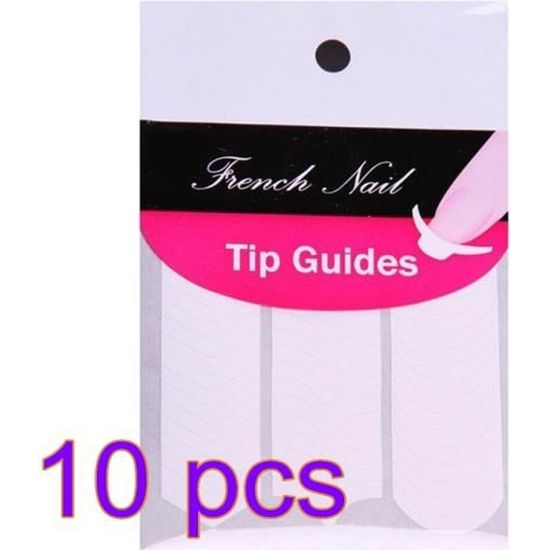 10 Paquet Tips Guide French Sticker Autocollant Ongle Deco Manucure Nail Art