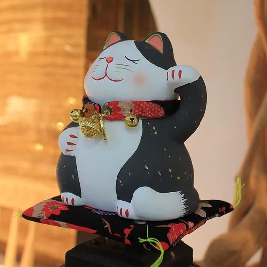 Décoration de chat chinois Décoration de chat porte-bonheur chinois agitant  bras lumière solaire Induction Statue,HO01112 - Cdiscount Maison