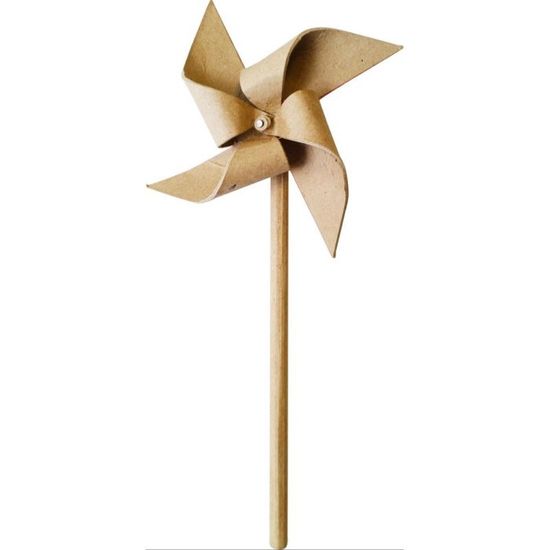 Moulin A Vent Papier Mache 23 Cm Graine Creative Marron Achat