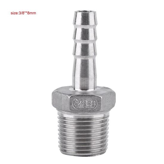 Raccord Tuyau 304 Acier 3/8NPT Mâle à 3/8NPT Mâle - 35 Mm Long - Neuf